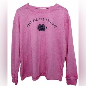 C&C California Long Sleeve Top Women’s Medium Pink ‘Here For The Tailgate’ Tee